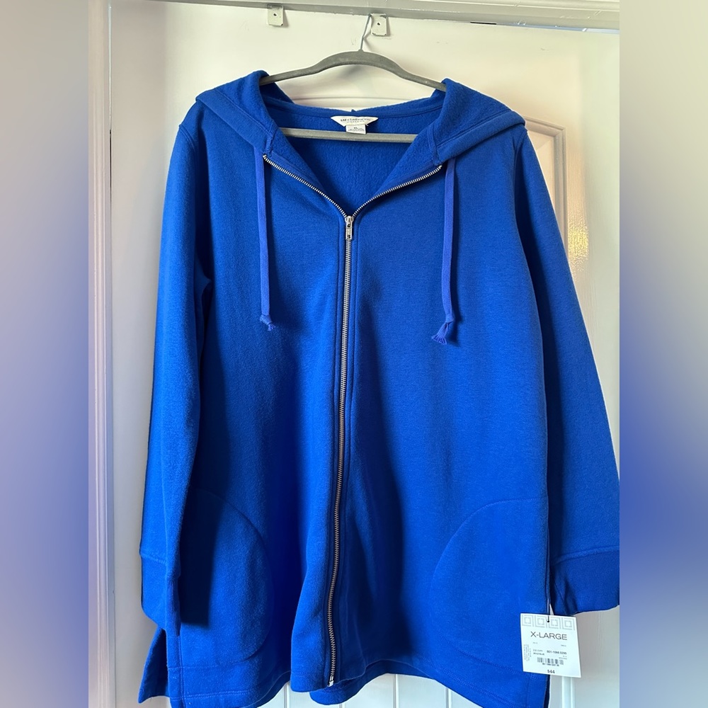 Royal blue light weight zipper sweatshirt